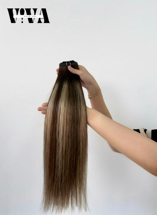 Brown Balayage Clip-In Hair Extensions